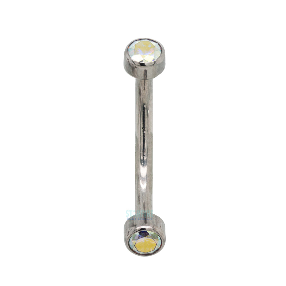 Faceted Gems in Bezel Curved Barbell