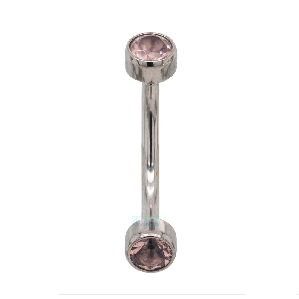 Faceted Gems in Bezel Curved Barbell