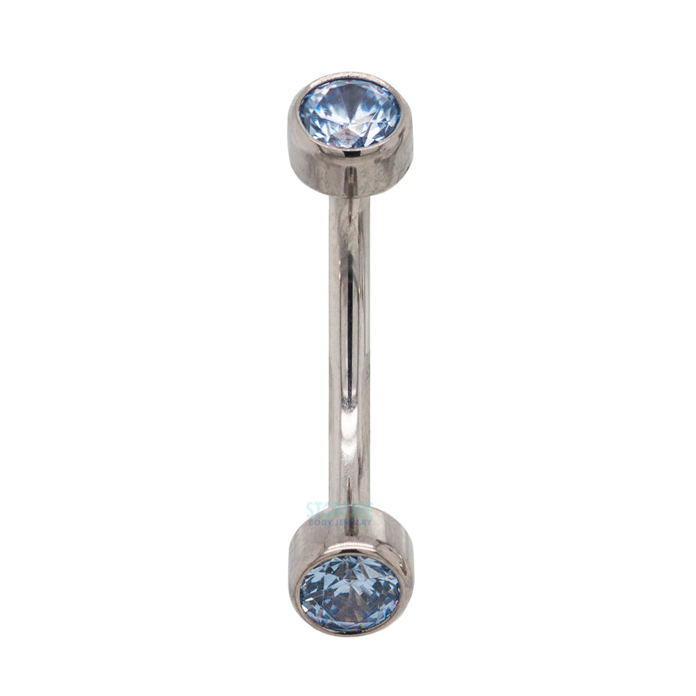 Faceted Gems in Bezel Curved Barbell