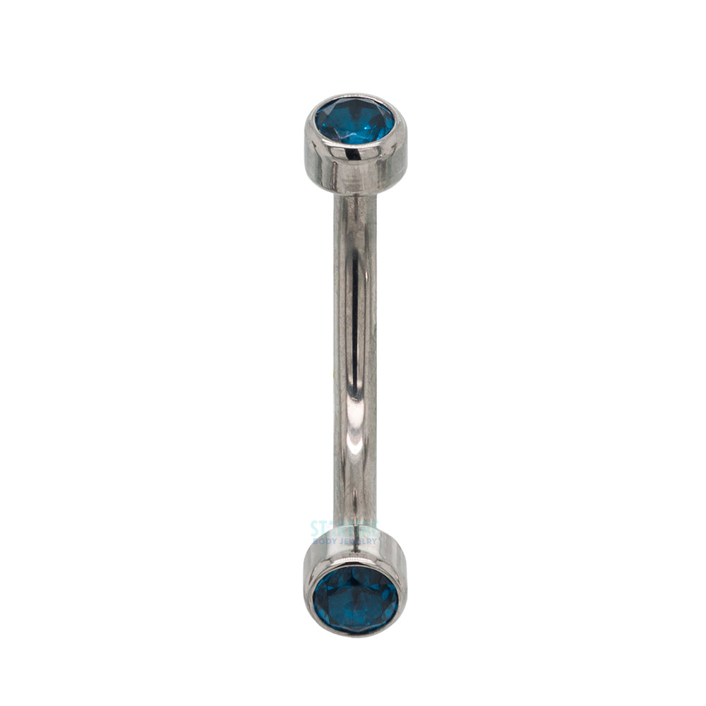 Faceted Gems in Bezel Curved Barbell