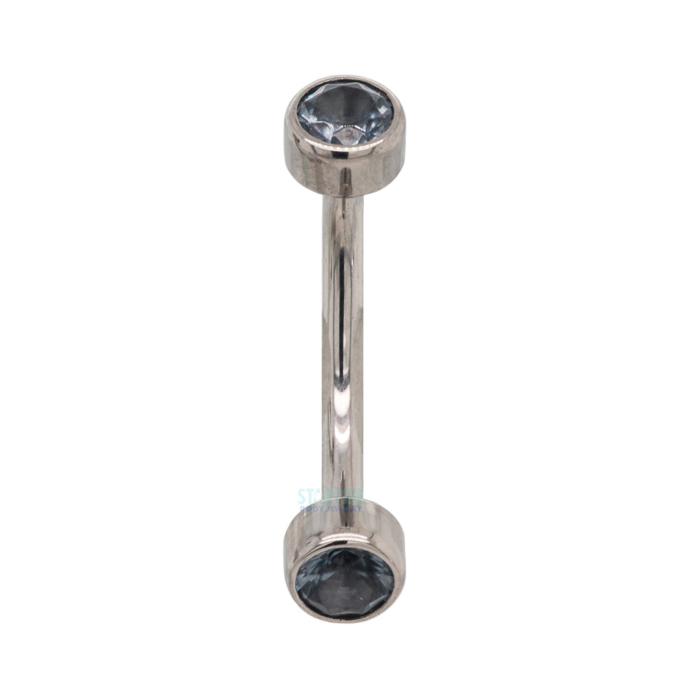 Faceted Gems in Bezel Curved Barbell