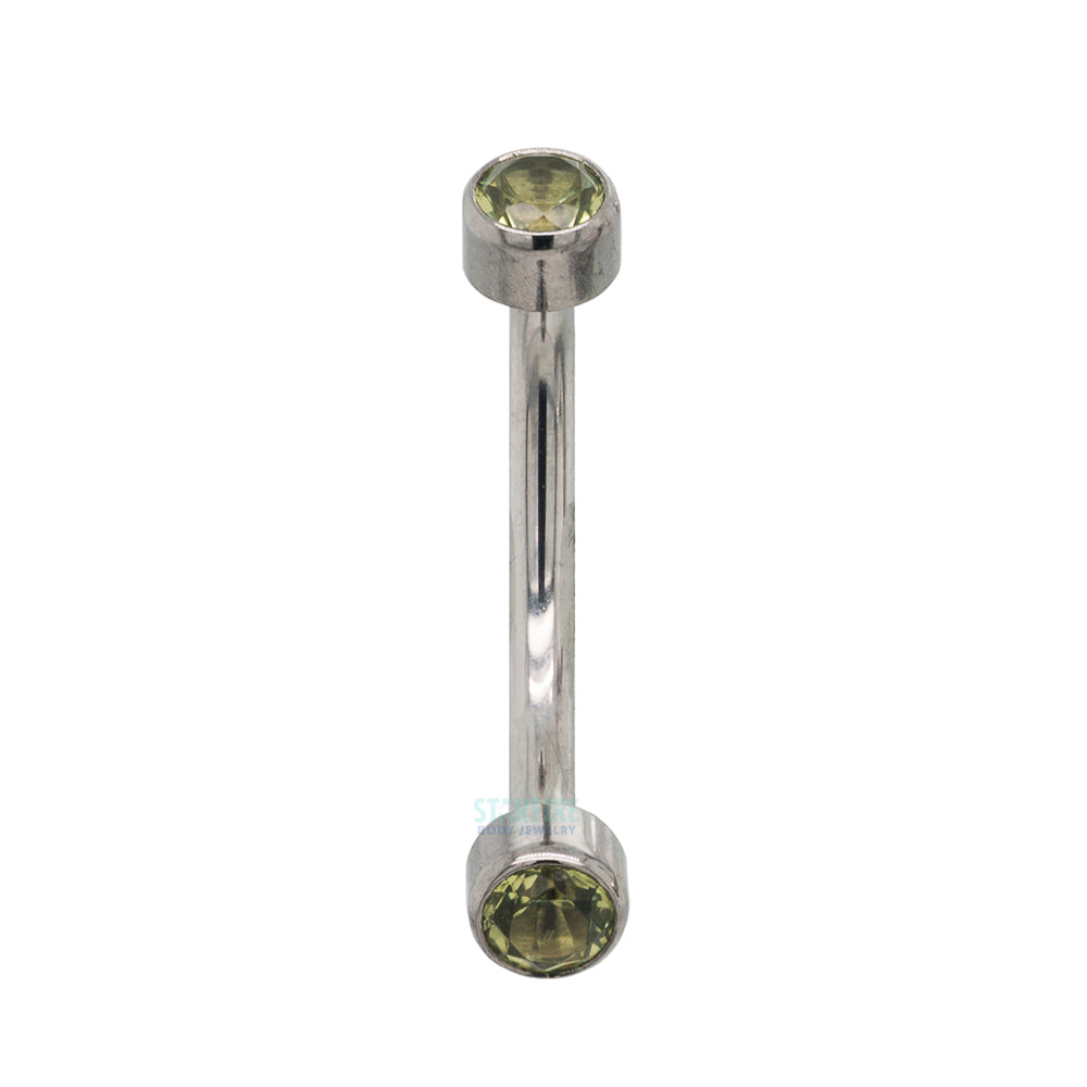 Faceted Gems in Bezel Curved Barbell