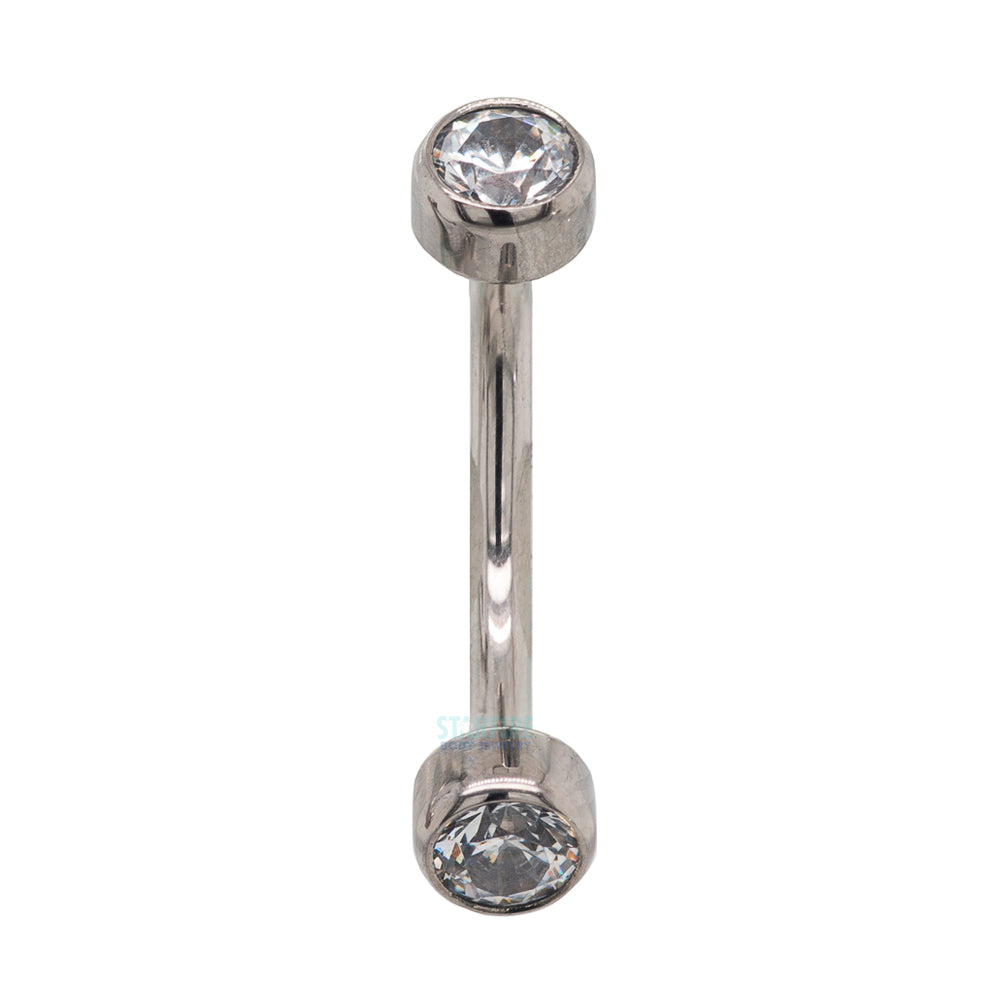 Faceted Gems in Bezel Curved Barbell