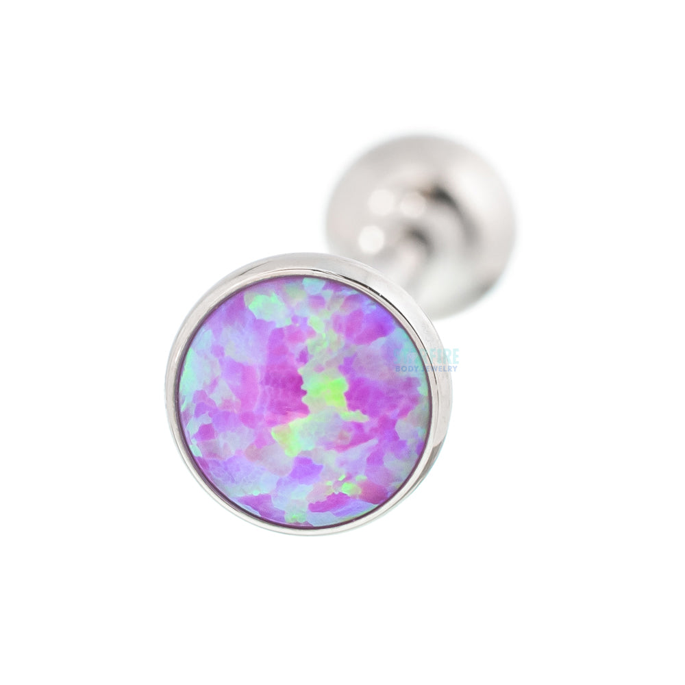 Opal Cabochon with ball bottom Tongue Barbell