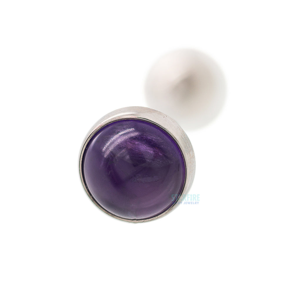 Stone Cabochon with Ball Bottom Tongue Barbell