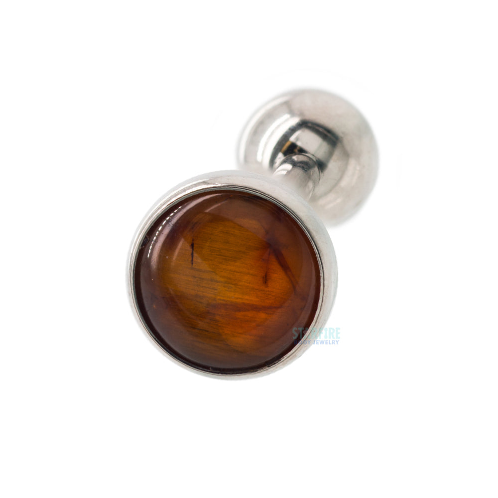 Stone Cabochon with Ball Bottom Tongue Barbell