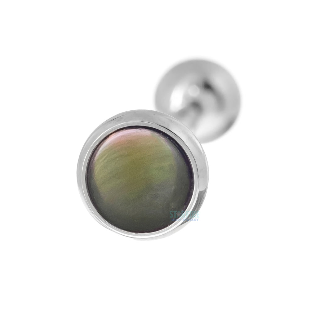 Stone Cabochon with ball bottom Tongue Barbell