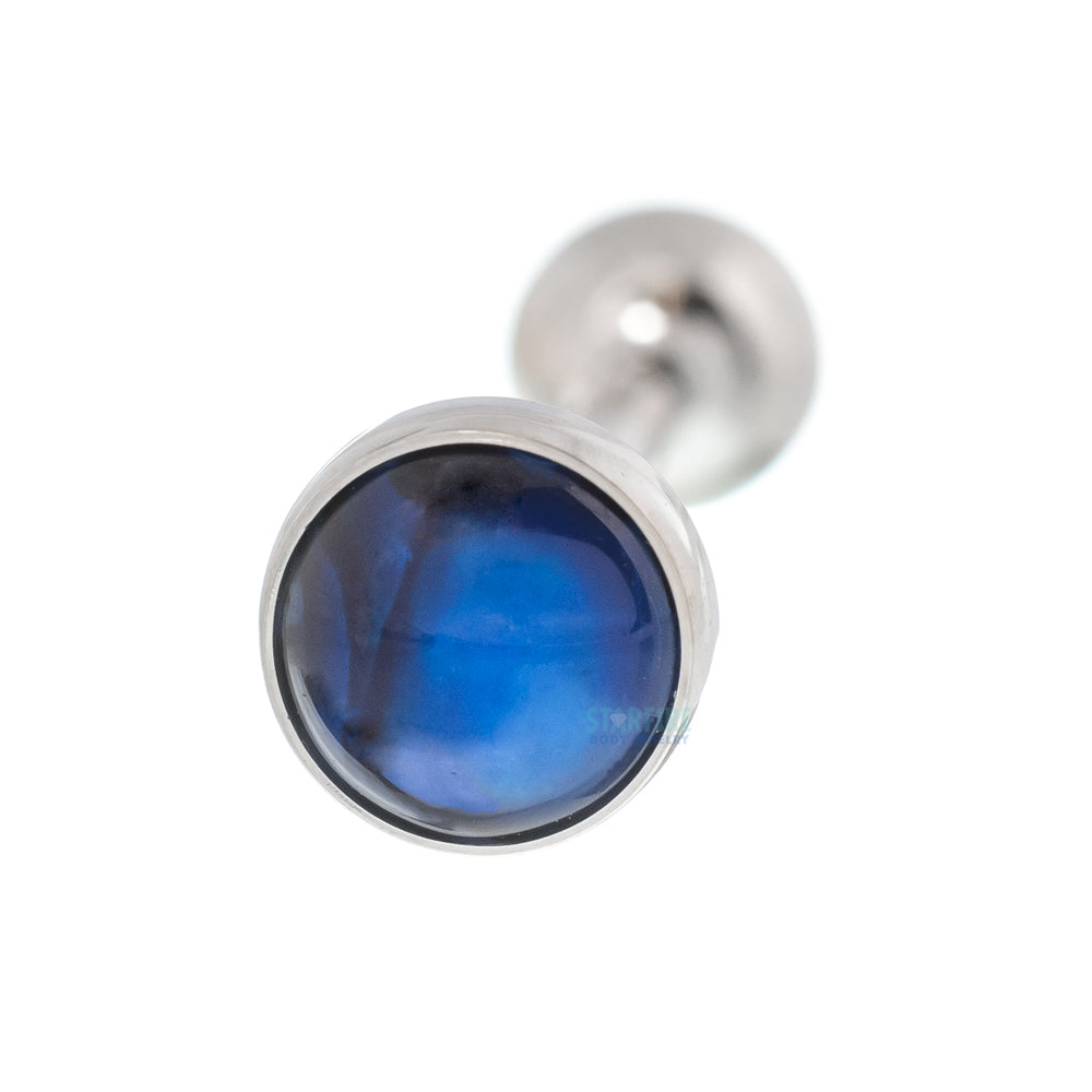 Stone Cabochon with Ball Bottom Tongue Barbell