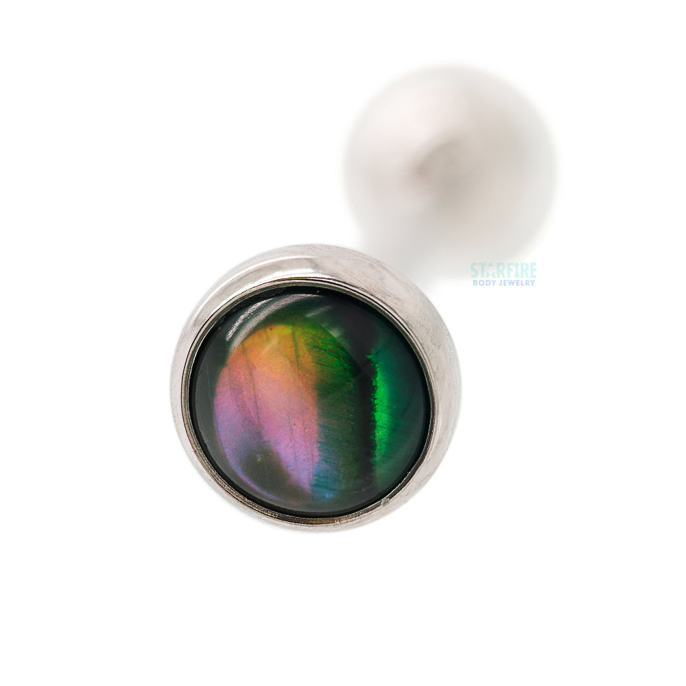 Stone Cabochon with Ball Bottom Tongue Barbell