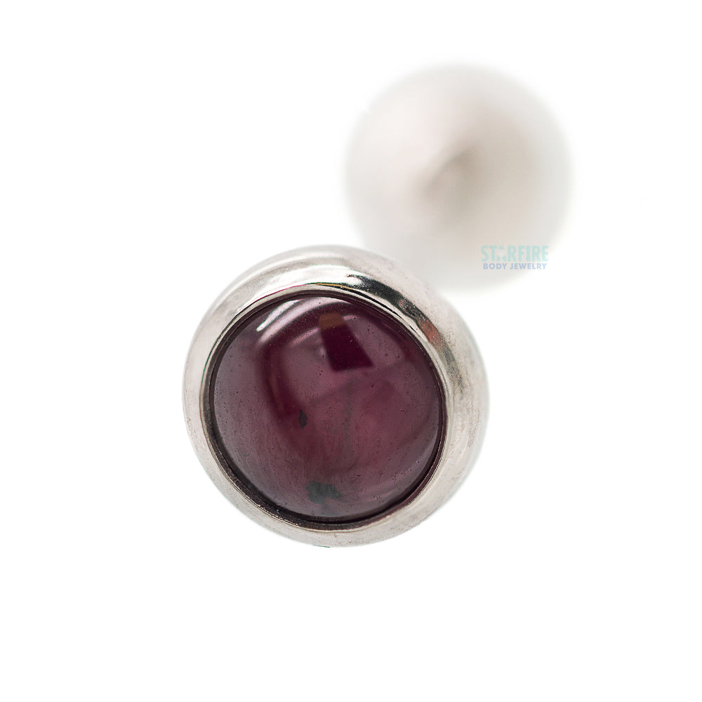 Stone Cabochon with Ball Bottom Tongue Barbell