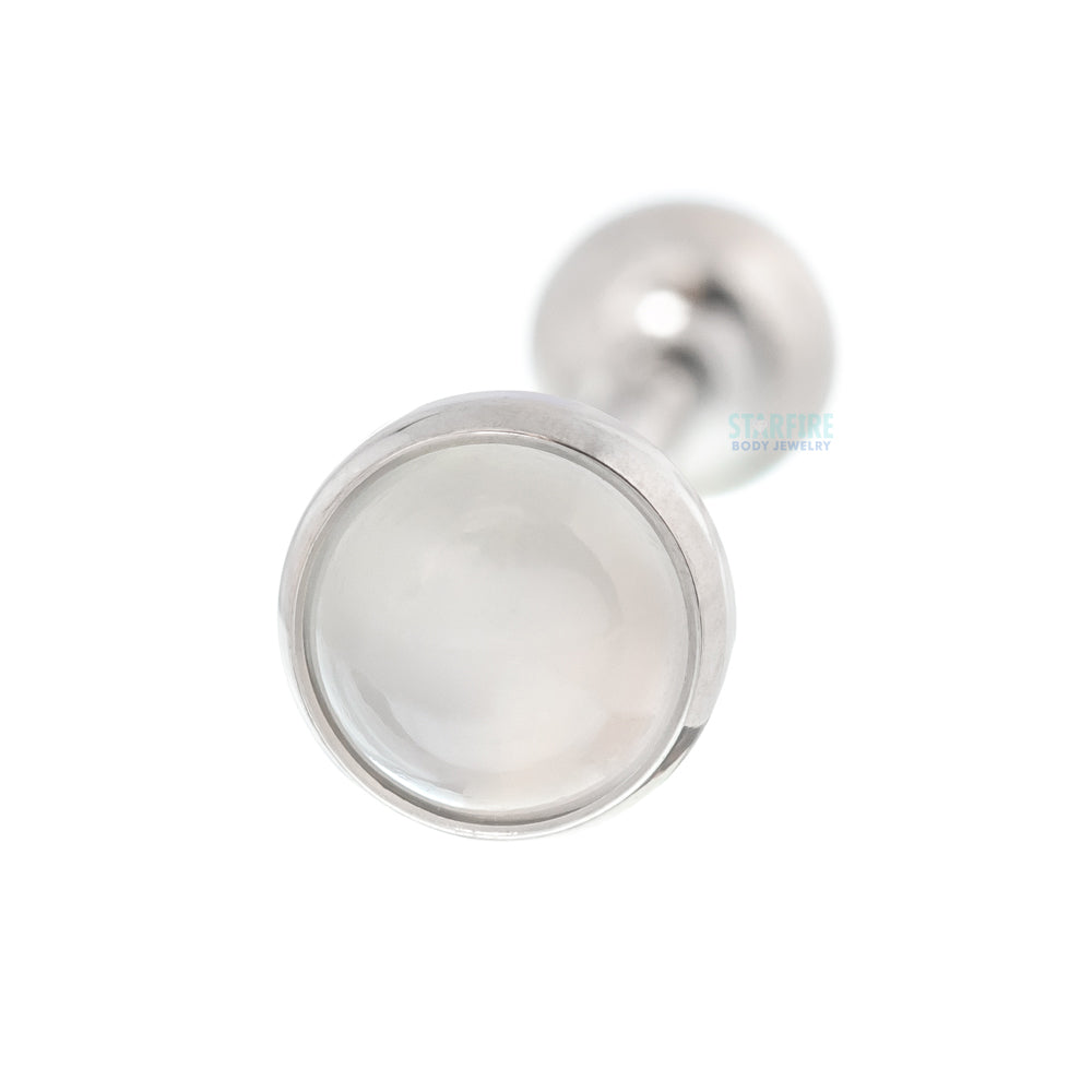 Stone Cabochon with Ball Bottom Tongue Barbell