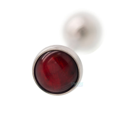 Stone Cabochon with ball bottom Tongue Barbell