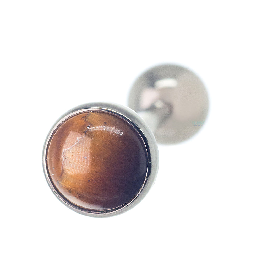 Stone Cabochon with Ball Bottom Tongue Barbell