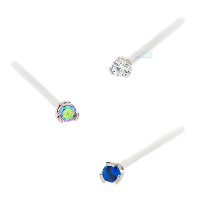 Prong-set Faceted Gem Nostril Screw