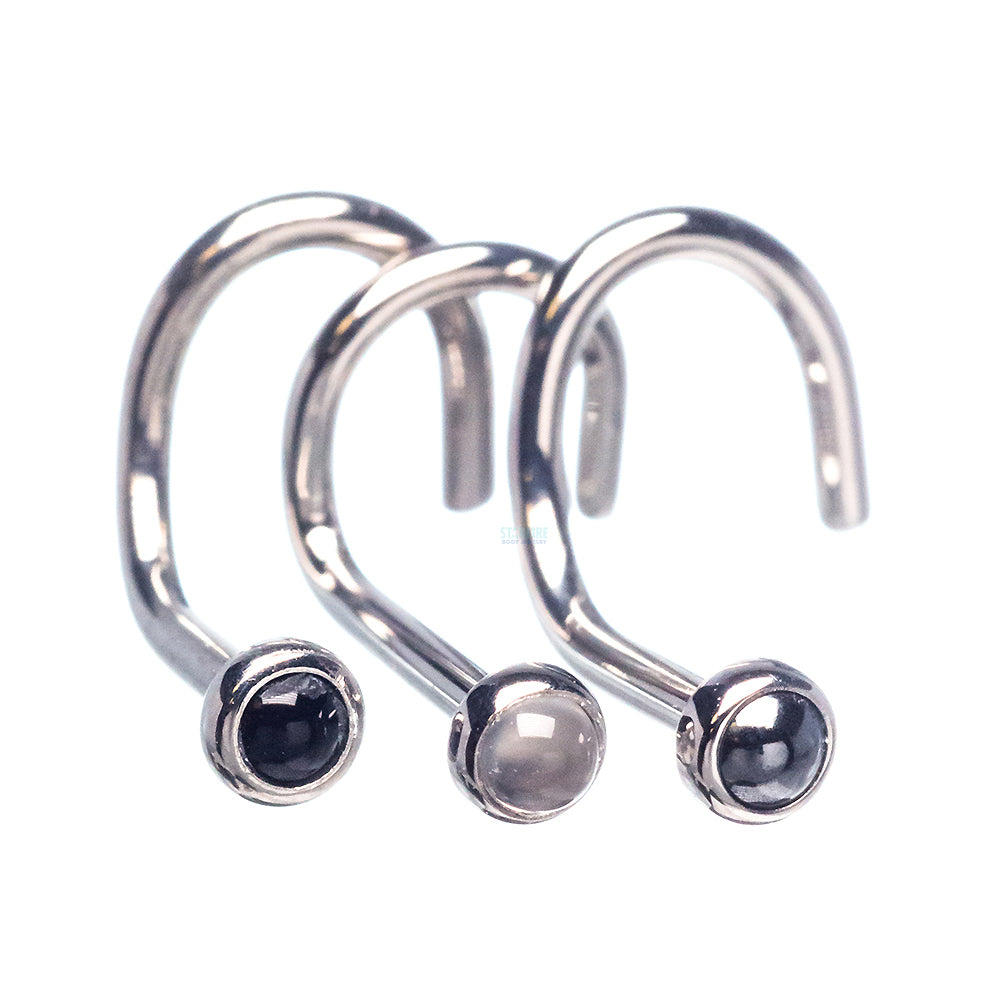 Demi Bezel-set Natural Stone Nostril Screw