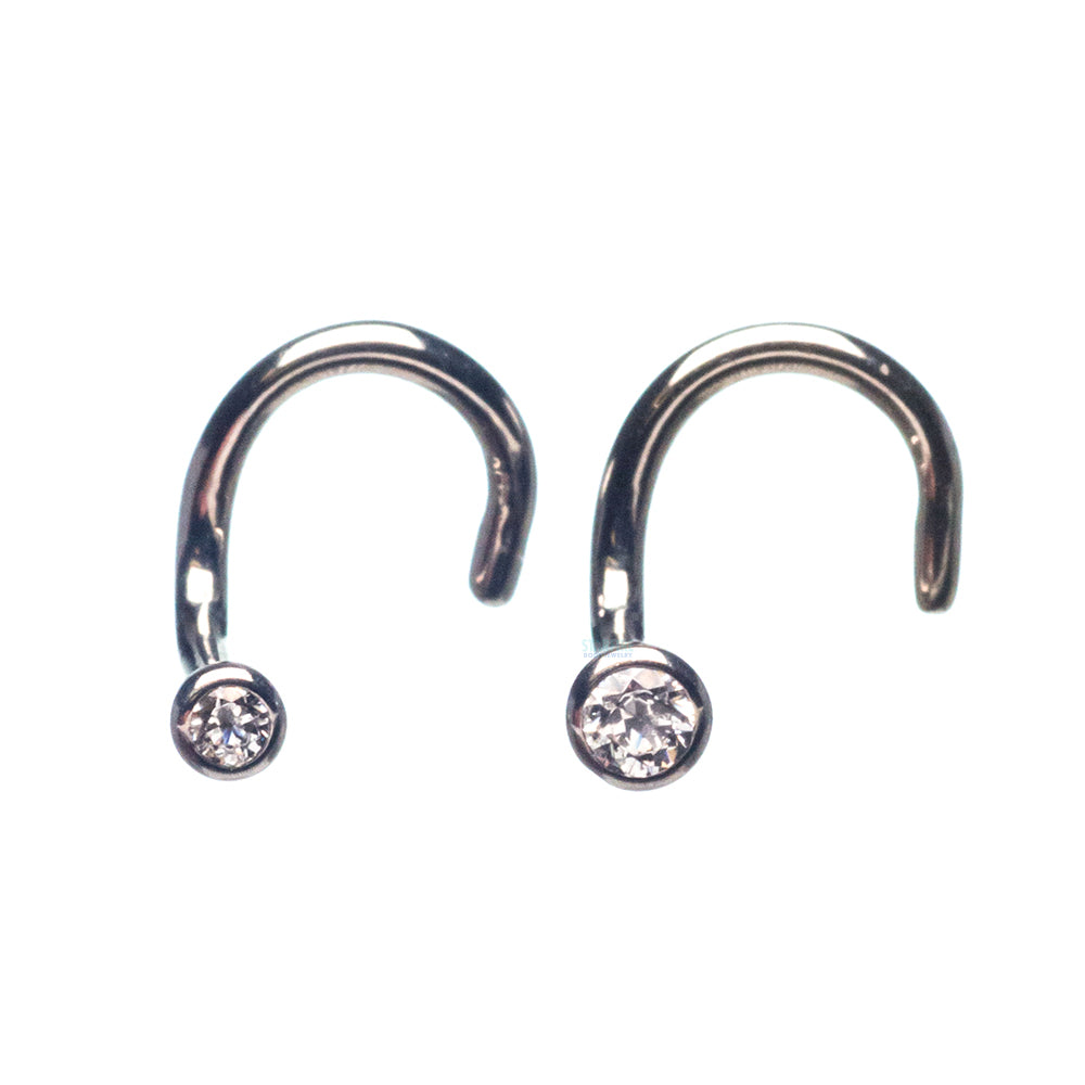 Demi Bezel-set Faceted Gem Nostril Screw