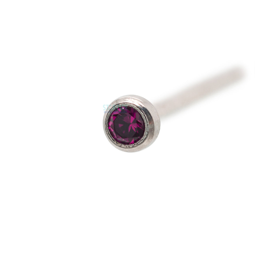 Demi Bezel-set Faceted Gem Nostril Screw