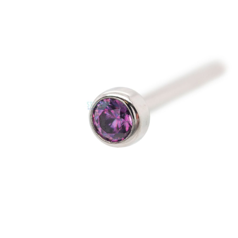 Demi Bezel-set Faceted Gem Nostril Screw