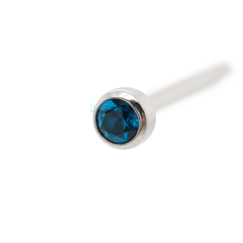 Demi Bezel-set Faceted Gem Nostril Screw