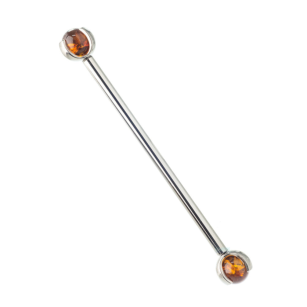 Natural Stone Ball in Prong's Industrial Barbell