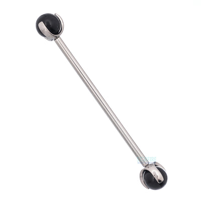 Natural Stone Ball in Prong's Industrial Barbell