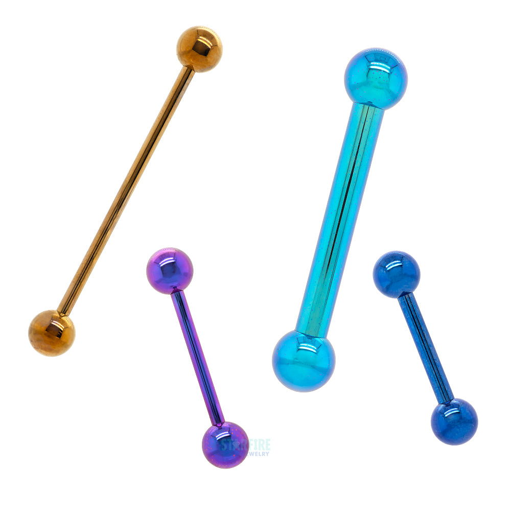 Titanium Straight Barbell – Teal