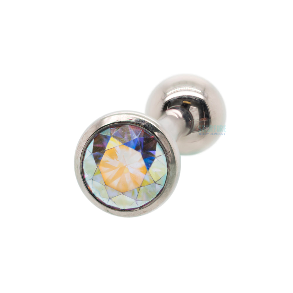 Low Profile Faceted Gem Tongue Barbell