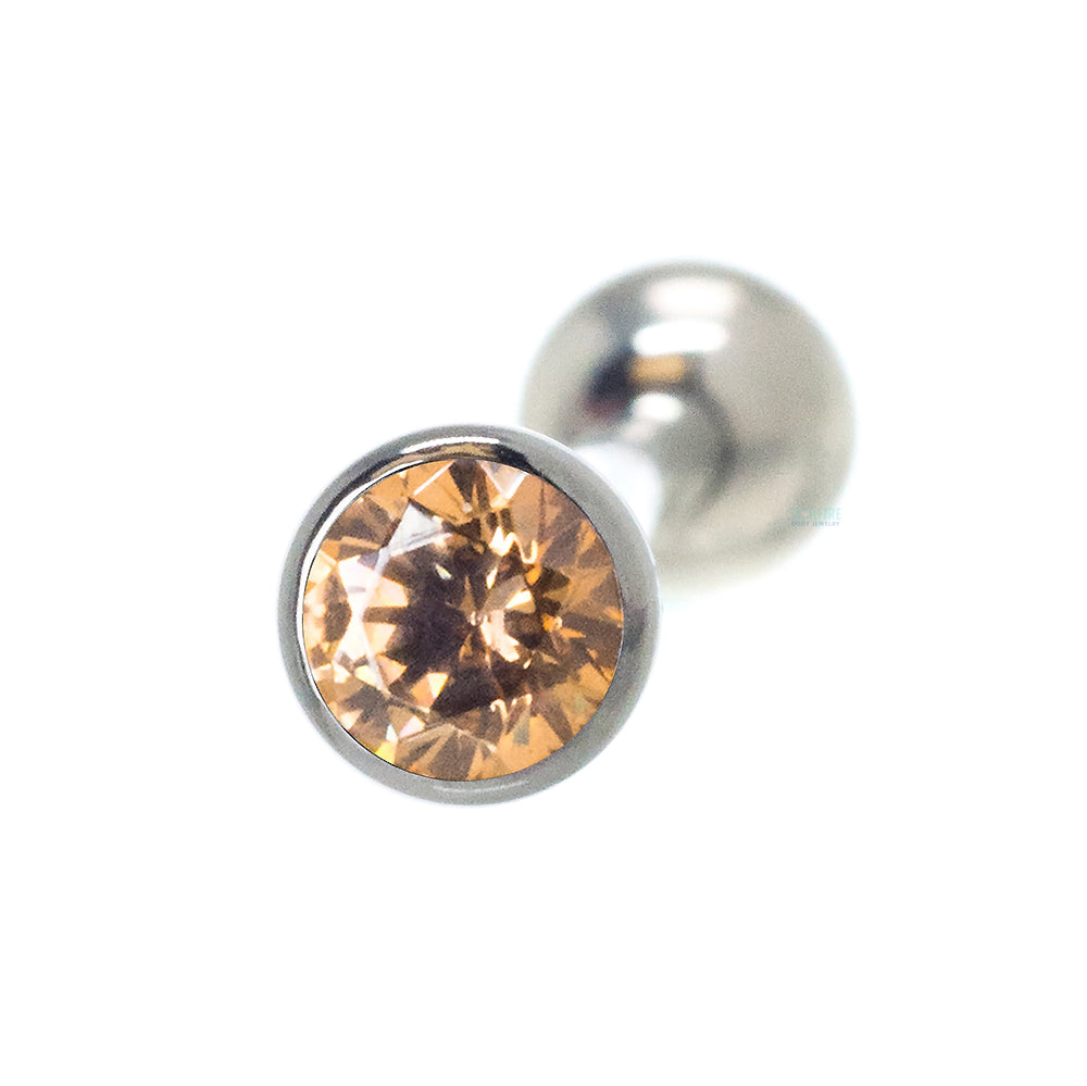 Low Profile Faceted Gem Tongue Barbell