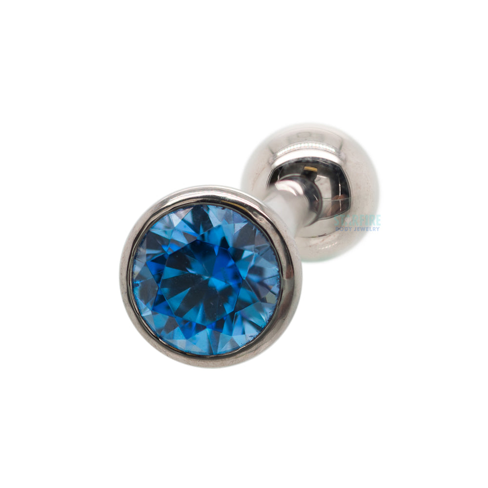 Low Profile Faceted Gem Tongue Barbell