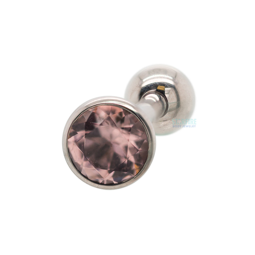 Low Profile Faceted Gem Tongue Barbell