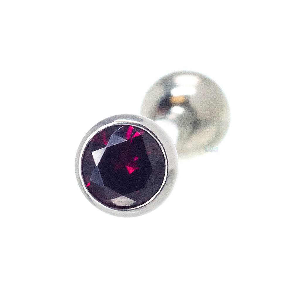 Low Profile Faceted Gem Tongue Barbell