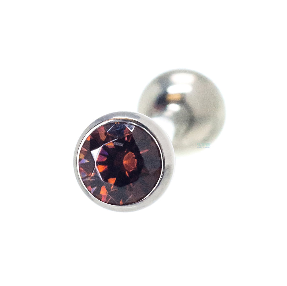 Low Profile Faceted Gem Tongue Barbell