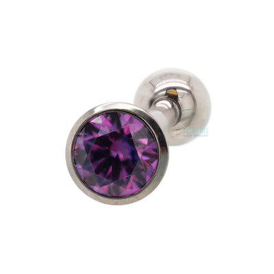 Low Profile Faceted Gem Tongue Barbell