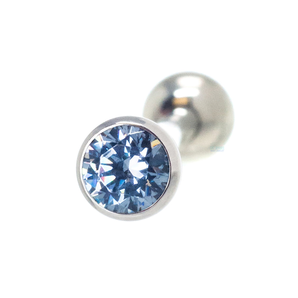 Low Profile Faceted Gem Tongue Barbell