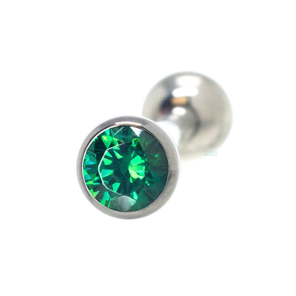Low Profile Faceted Gem Tongue Barbell