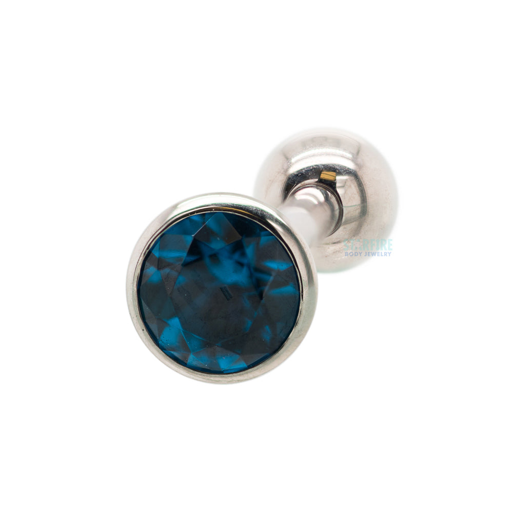Low Profile Faceted Gem Tongue Barbell