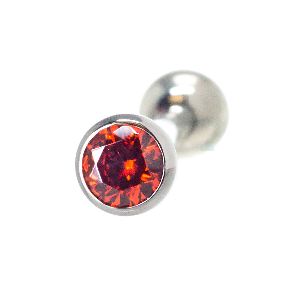 Low Profile Faceted Gem Tongue Barbell
