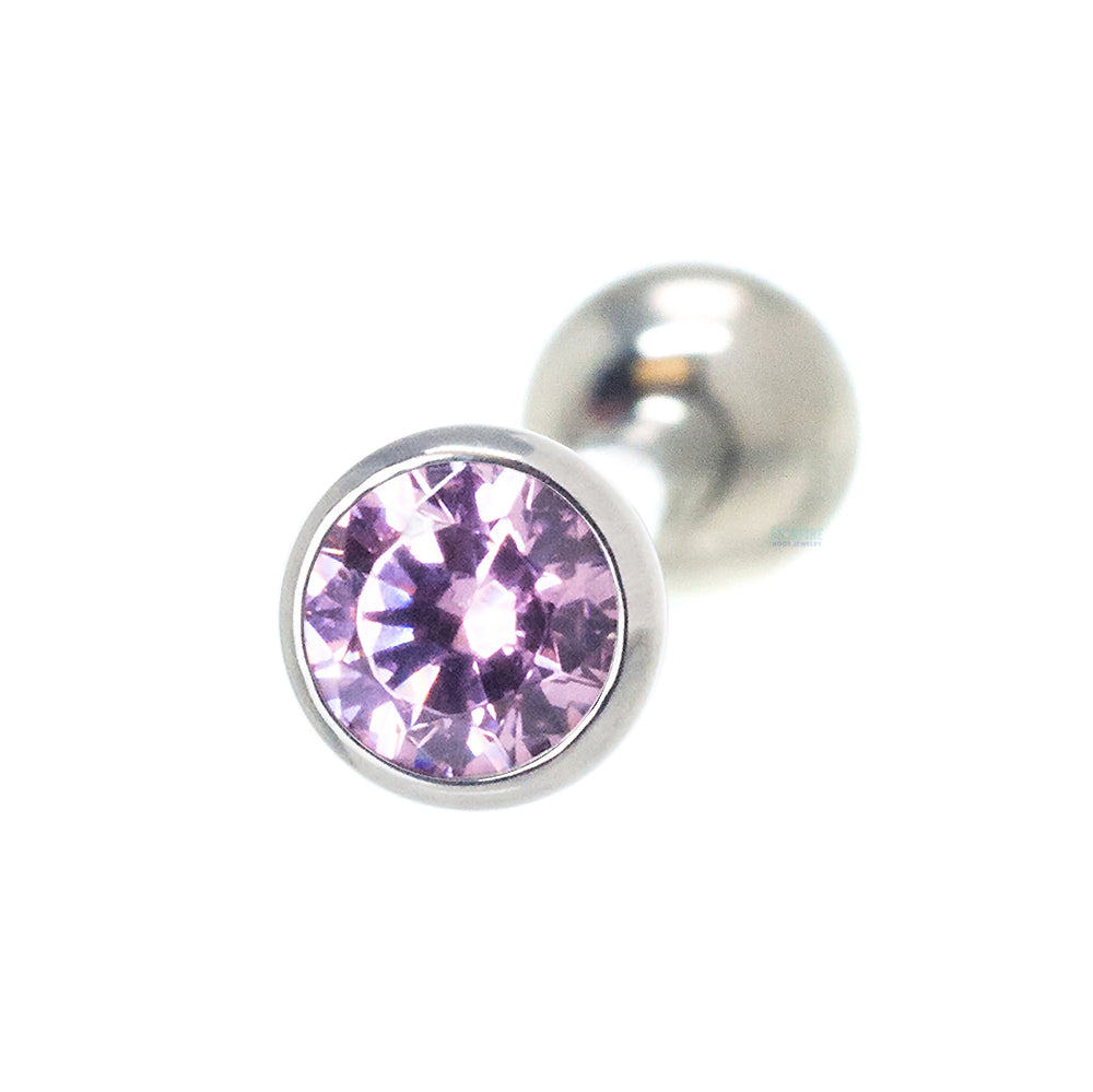 Low Profile Faceted Gem Tongue Barbell