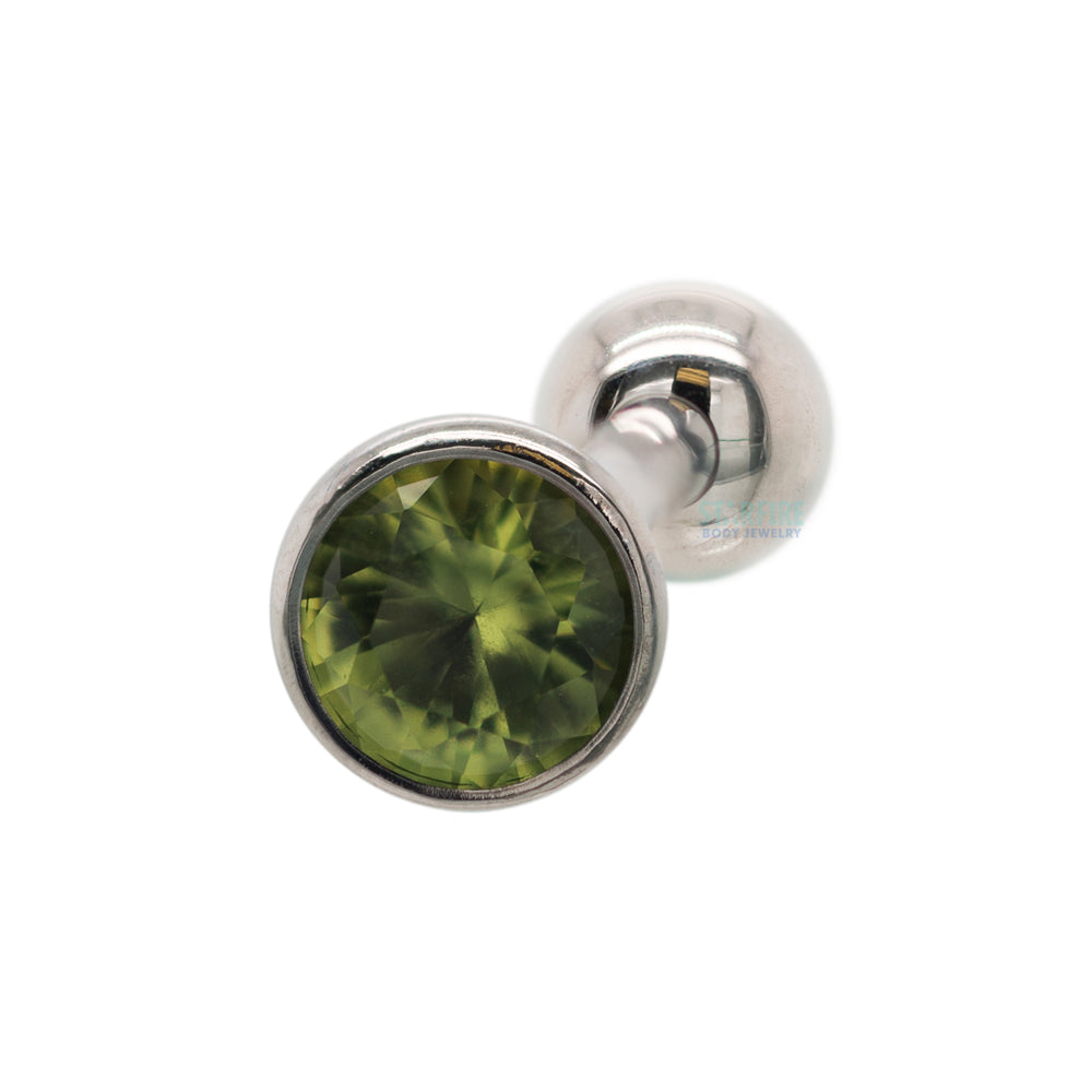Low Profile Faceted Gem Tongue Barbell