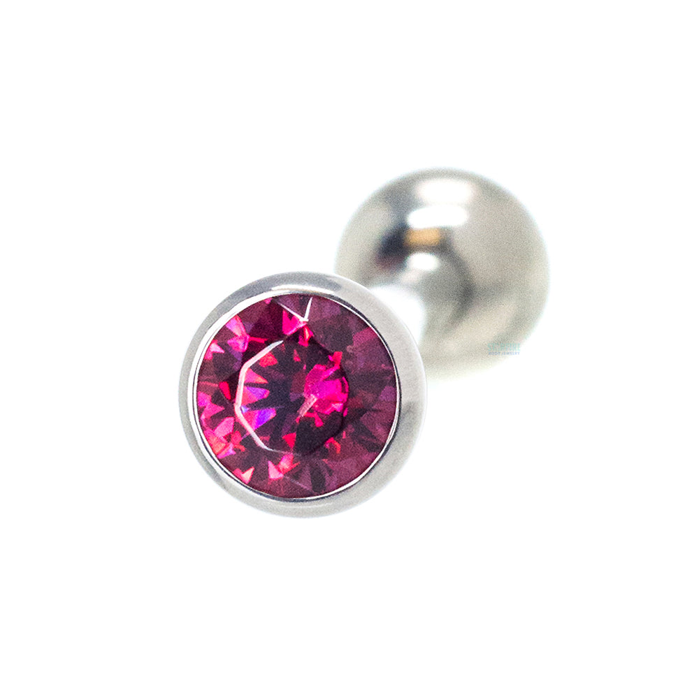 Low Profile Faceted Gem Tongue Barbell