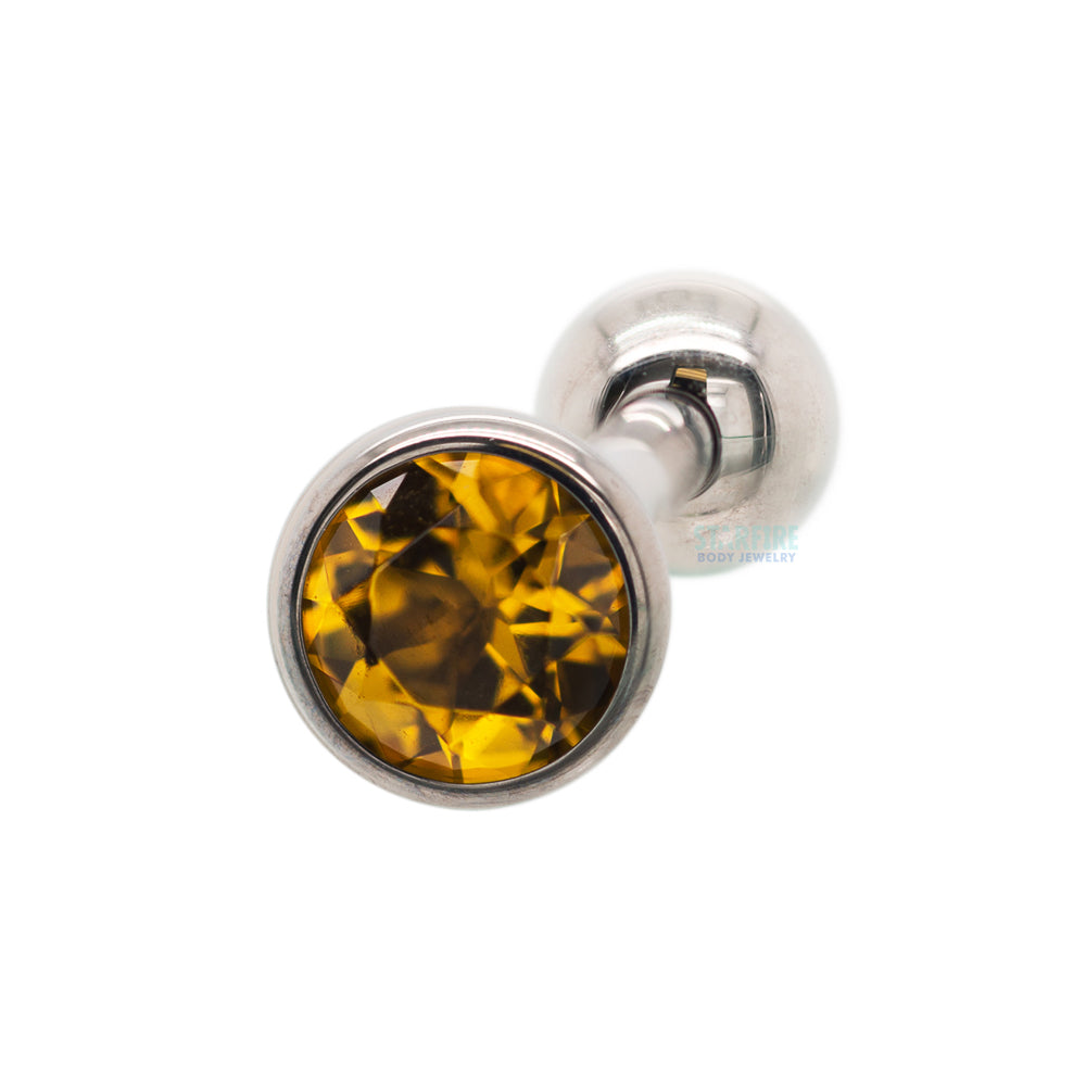 Low Profile Faceted Gem Tongue Barbell