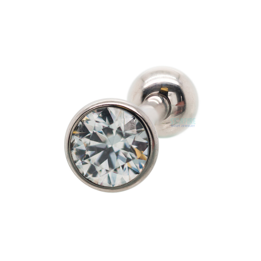 Low Profile Faceted Gem Tongue Barbell