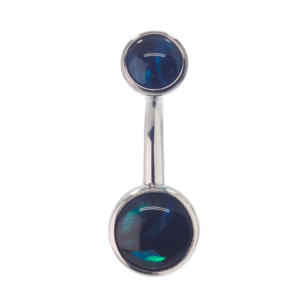 Bezel-set Natural Stone Cabochon Navel Curve