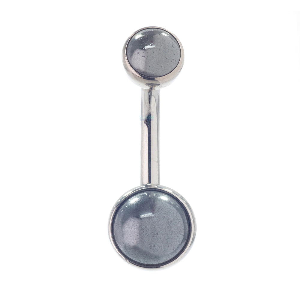 Bezel-set Natural Stone Cabochon Navel Curve
