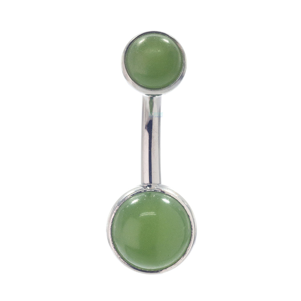 Bezel-set Natural Stone Cabochon Navel Curve