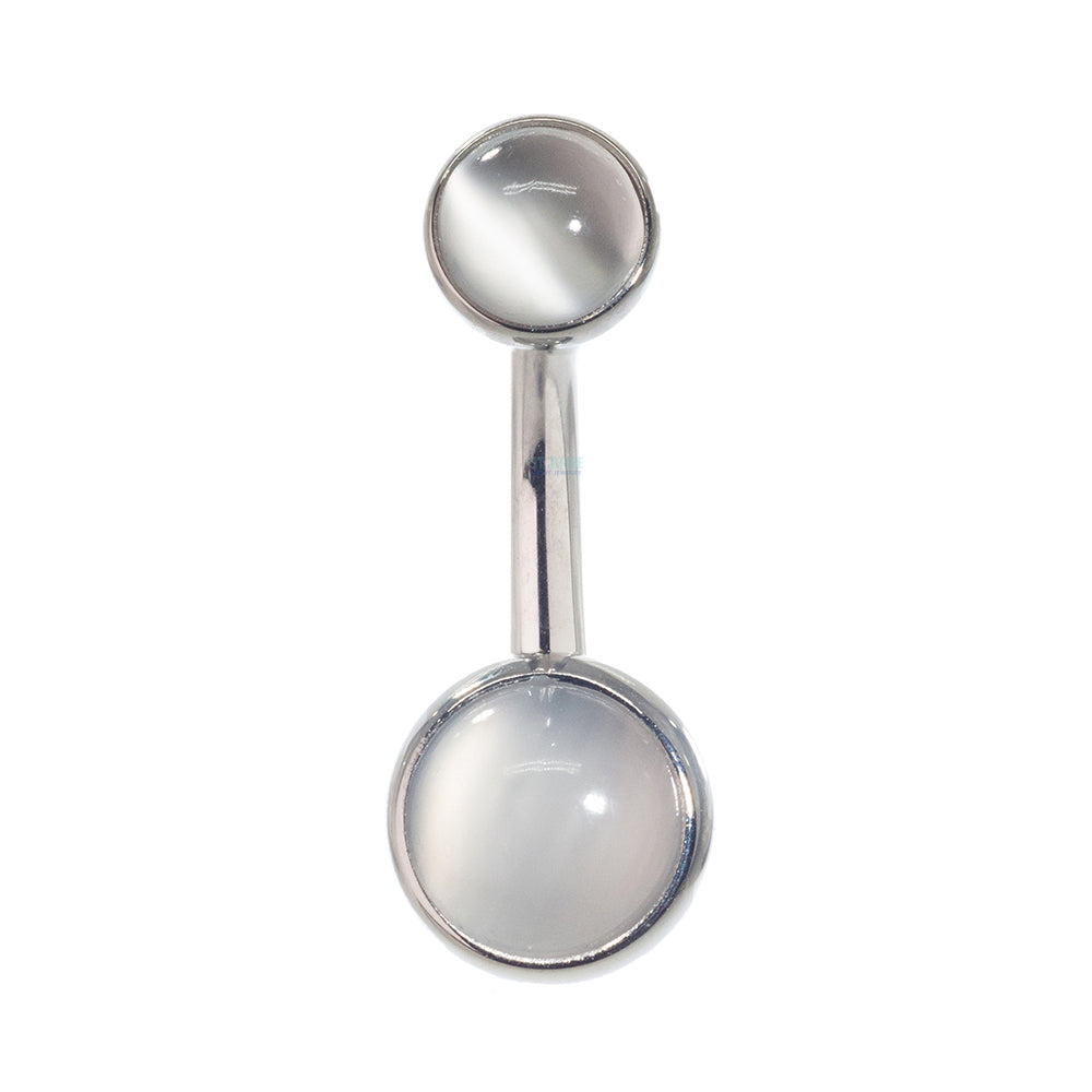 Bezel-set Natural Stone Cabochon Navel Curve