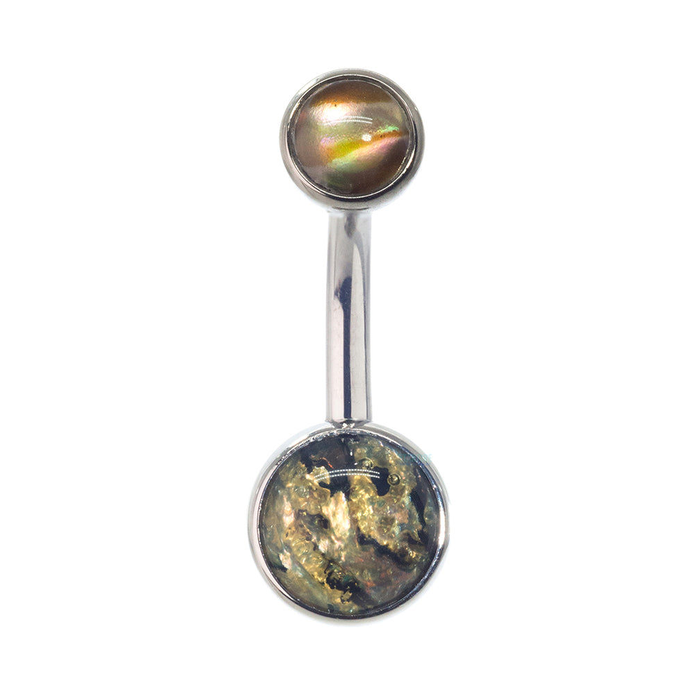Bezel-set Natural Stone Cabochon Navel Curve