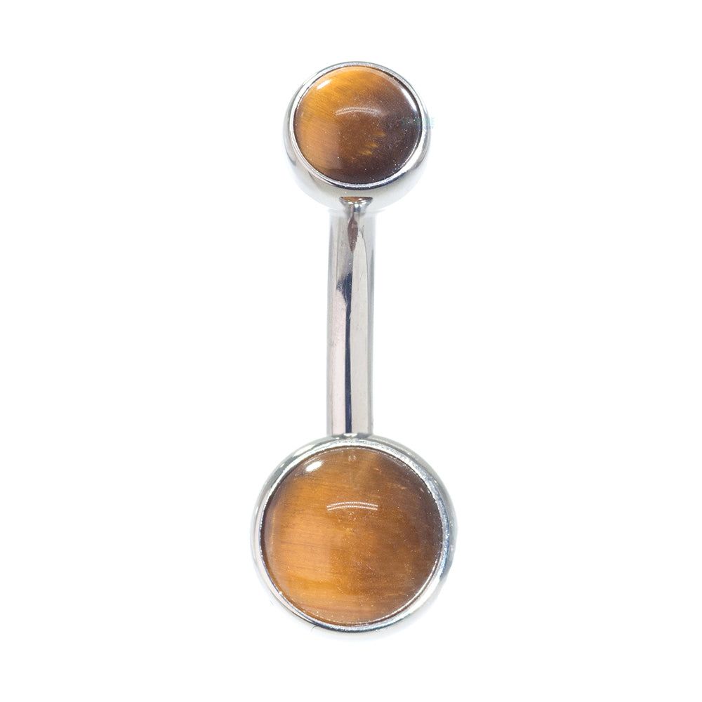 Bezel-set Natural Stone Cabochon Navel Curve