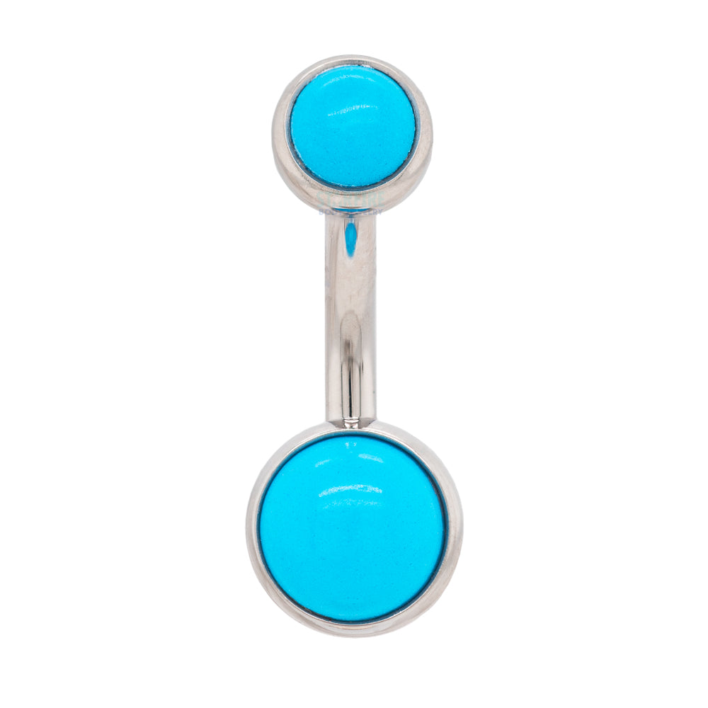 Bezel-set Natural Stone Cabochon Navel Curve