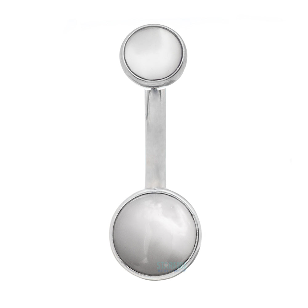 Bezel-set Natural Stone Cabochon Navel Curve
